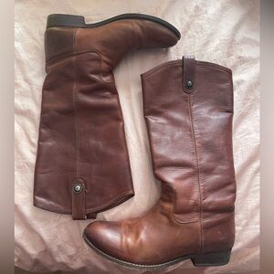 Brown Leather Riding Boots Frye Melissa 77167